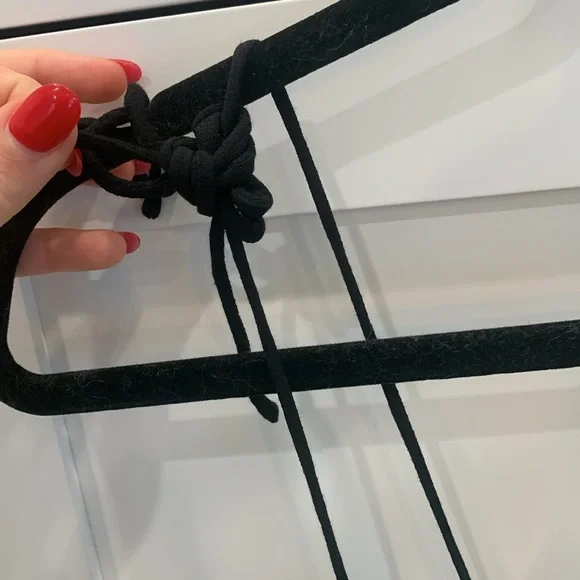 Aritzia Wilfred fable dress black tie straps smocked back bustier front - Picture 6 of 10